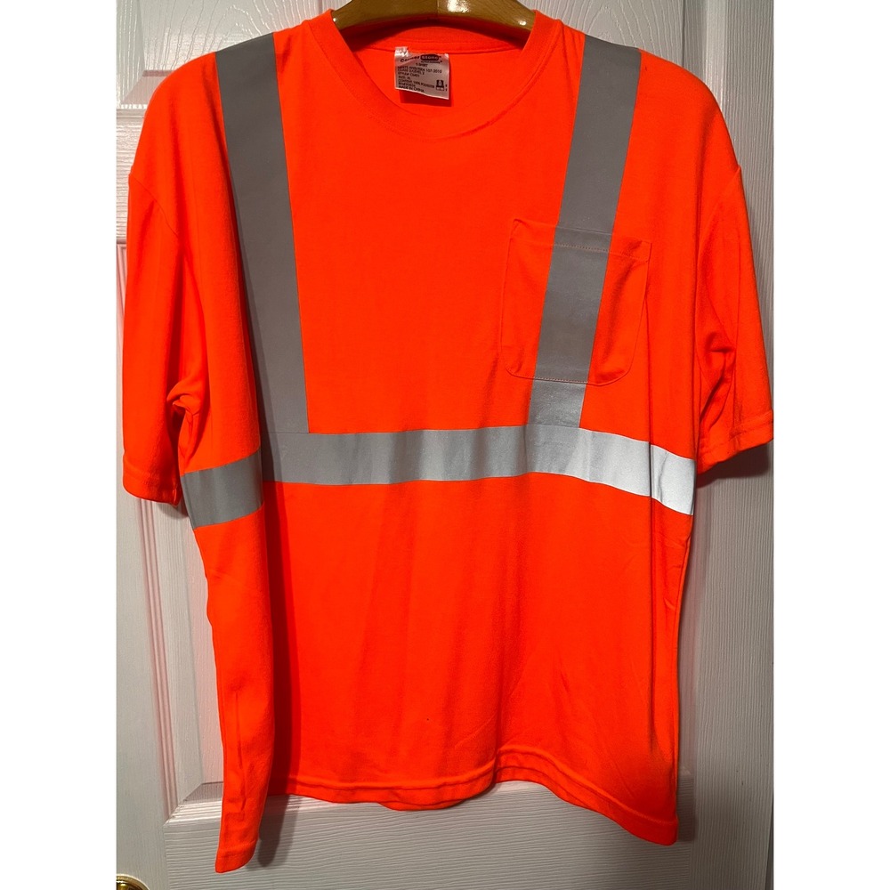 CornerStone Mens Hi-Vis Safety Orange Reflective Pocket T-Shirt XL CS401 Class 2